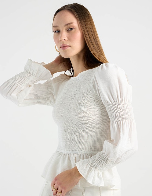Blusa manga larga para mujer