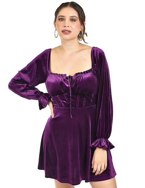 Vestido corto de fiesta escote cuadrado 1
