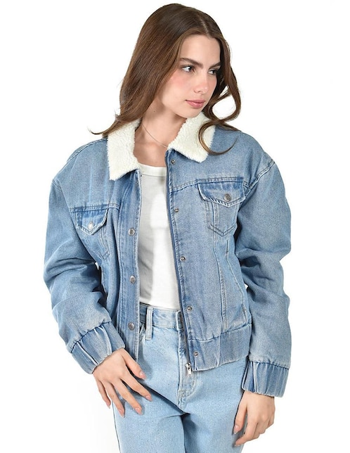 Chamarra denim Roman Fashion de mezclilla para mujer