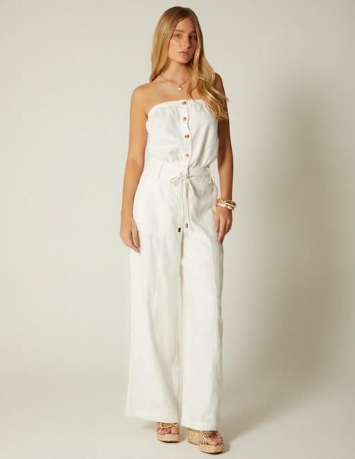 Jumpsuit Studio F de algodón casual estampado liso para mujer