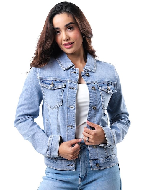Chamarra Roman Fashion de mezclilla para mujer
