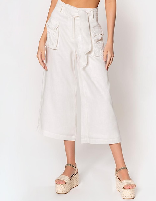 Pantalón capri Studio F amplio para mujer