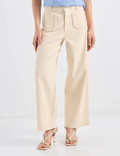 Jeans flare a la cintura para mujer 1