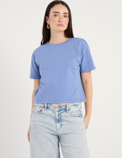 Playera manga corta cuello redondo para mujer 1