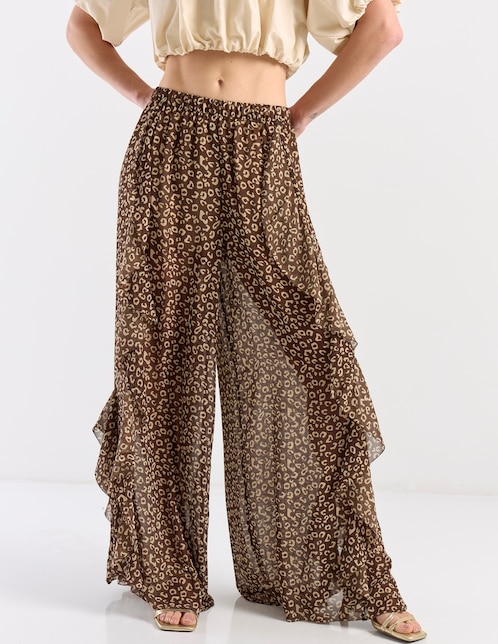Pantalón acampanado Map relajado para mujer