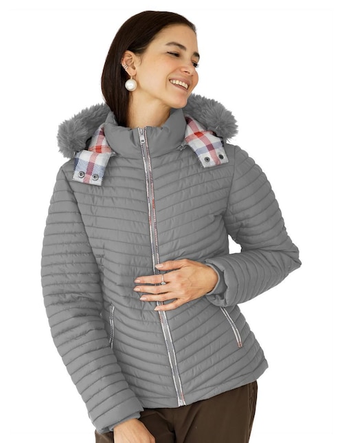"chamarra" acolchada roosevelt no impermeable "de" poliéster "para mujer"