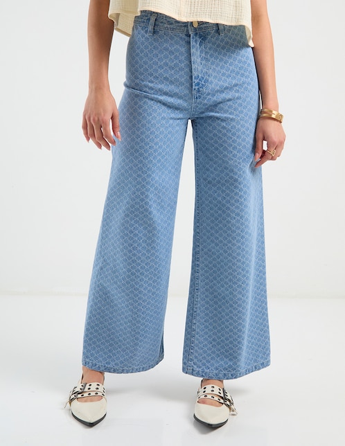 Jeans relaxed wide leg para mujer 1
