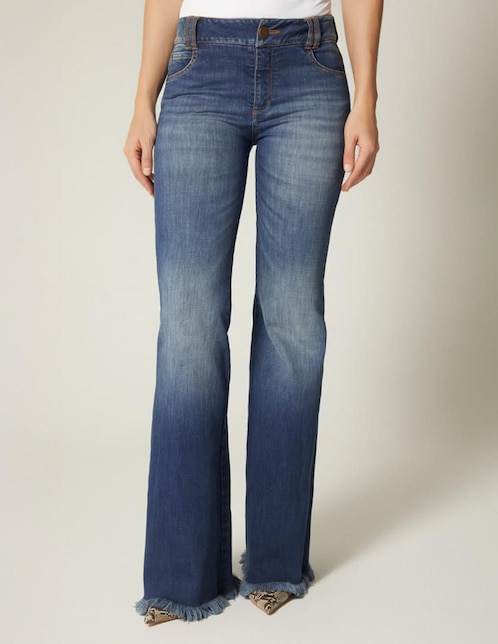 Jeans campana Akora corte cintura para mujer 1