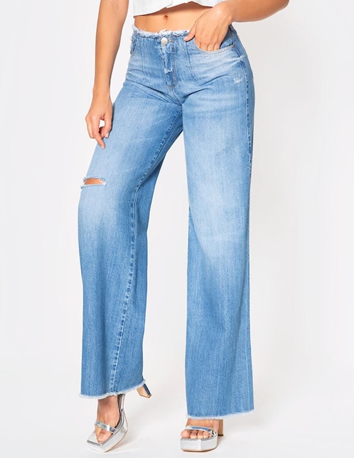 Jeans palazzo Studio F Prodigy Blue Rose para mujer