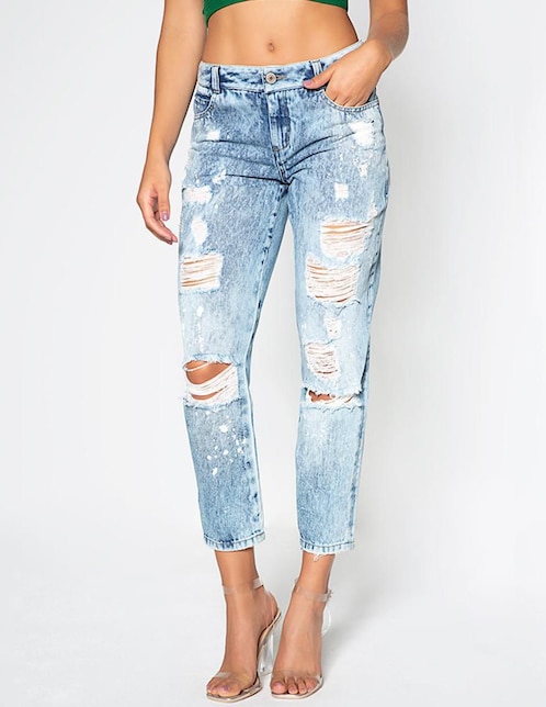 Jeans capri boyfriend Studio F Santana para mujer