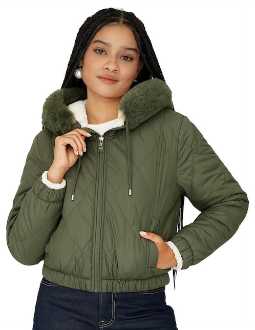 "chamarra" acolchada roosevelt no impermeable "de" poliéster "para mujer"