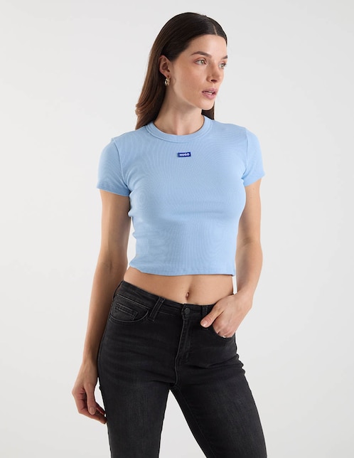 Playera manga corta cuello redondo para mujer 1