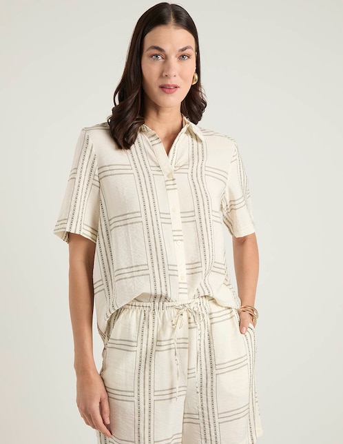 Camisa manga al codo para mujer 1