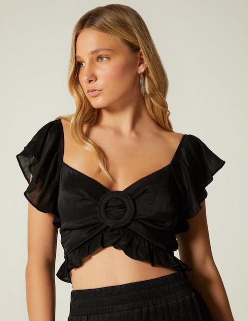 "top" studio f "cuello" (si aplica) con escote "escote" (si aplica) corazón "tirante" (si aplica) sin tirantes