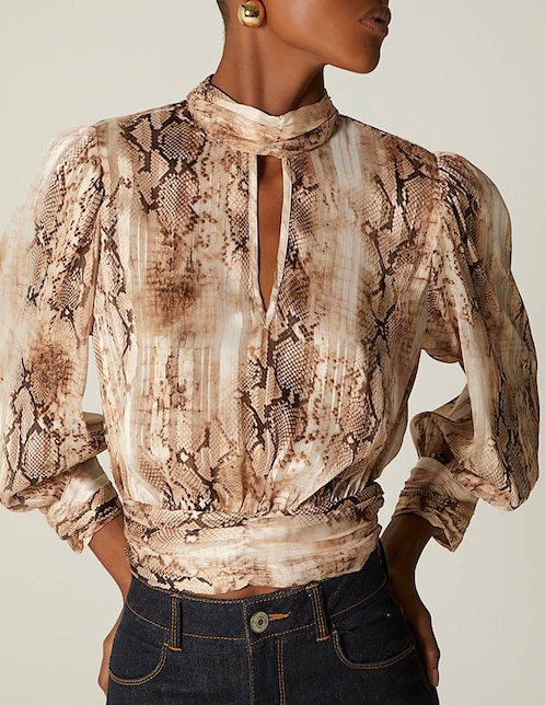 Blusa Macedonia manga 3/4 para mujer Blusa Macedonia manga 3/4 para mujer