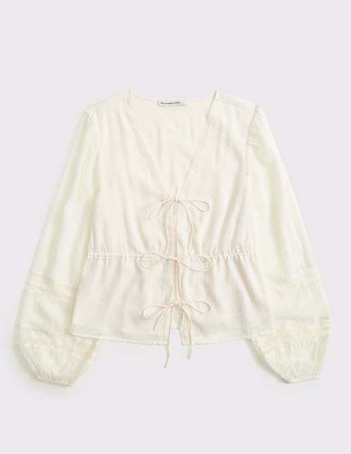 TOP ABERCROMBIE & FITCH KI1, CH, CREMA