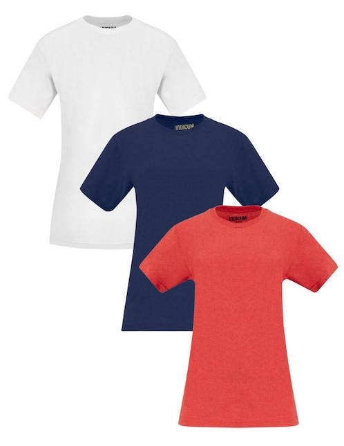 Set playera manga corta Indicum Denim Básicos cuello redondo para mujer