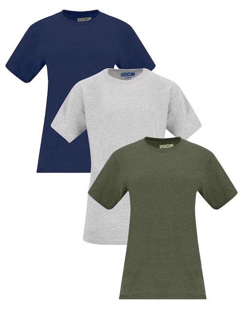 Set playera manga corta Indicum Denim Básicos cuello redondo para mujer