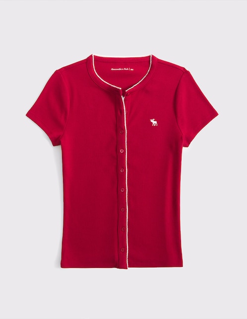 TOP ABERCROMBIE & FITCH KI13, CH, ROJO