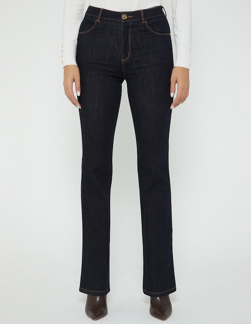 Jeans bota cintura Akora para mujer