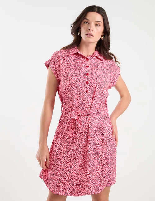 VESTIDO PETITE STUDIO 8541P, CH, ROJO