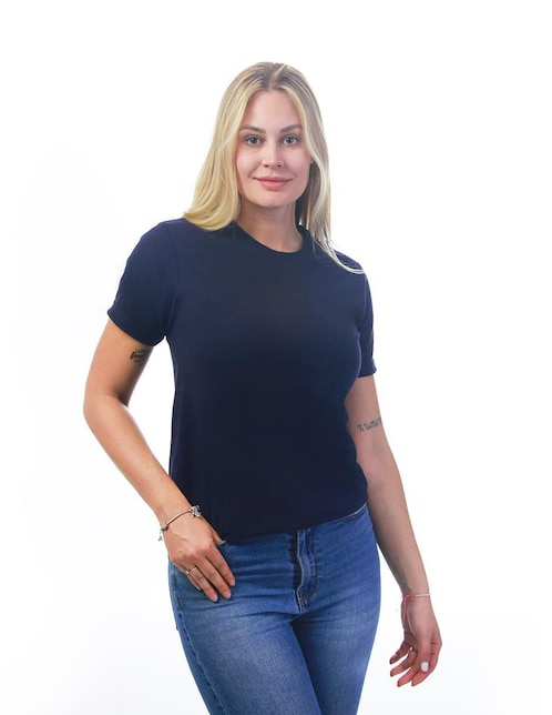Playera manga corta Básicos cuello redondo para mujer 1