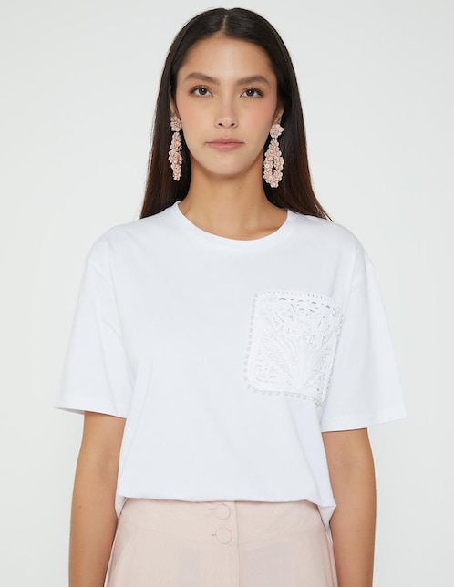 Playera manga corta cuello redondo para mujer Playera manga corta cuello redondo para mujer