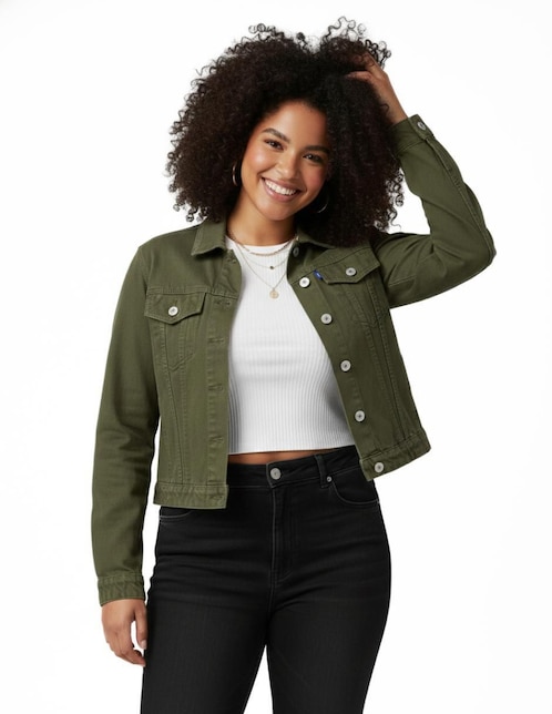 Chamarra denim Indicum Denim de mezclilla para mujer