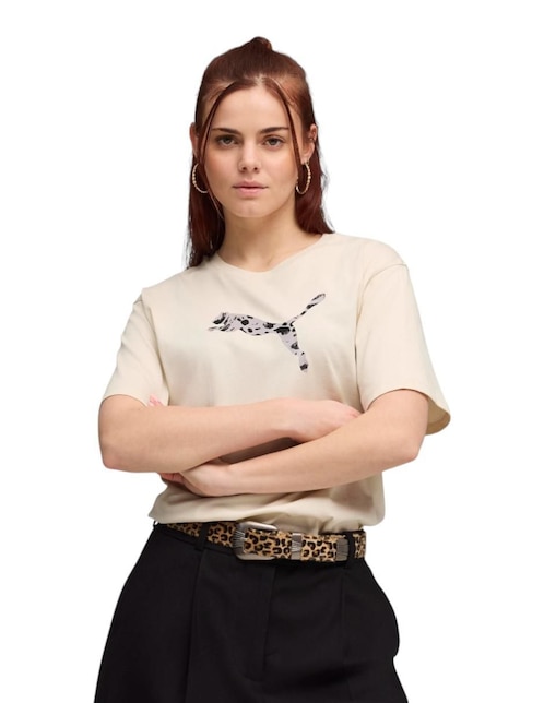 Playera "manga" corta puma graphic animal relaxed "cuello" redondo "para mujer"