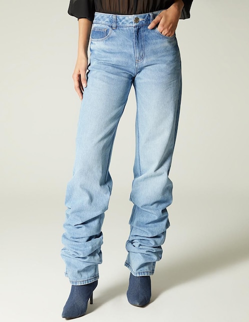 Jeans bota cintura Studio F Santana Draped Denim para mujer
