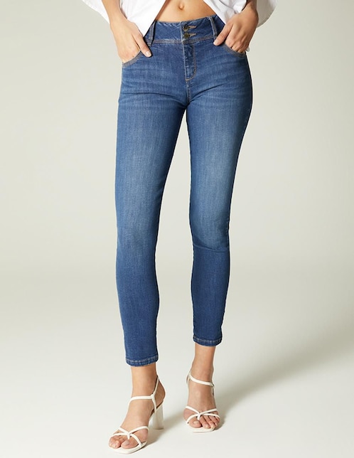 Jeans skinny cintura Studio F Akora para mujer