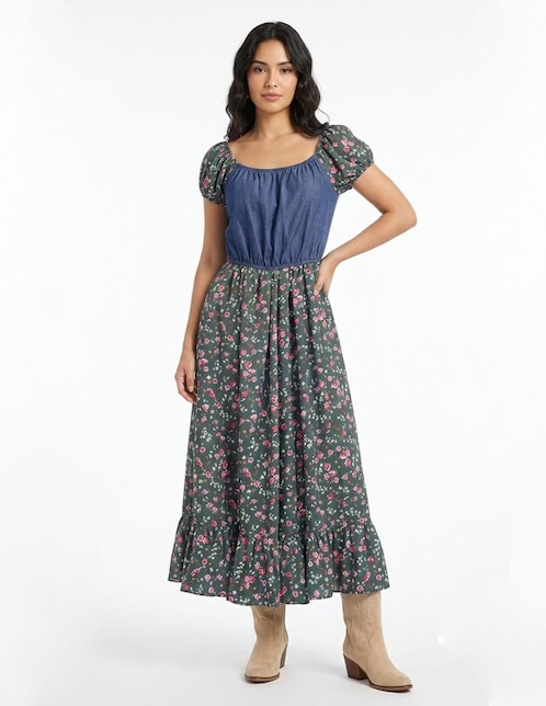 Vestido largo casual angelozano w61 vestido bardot "para mujer"