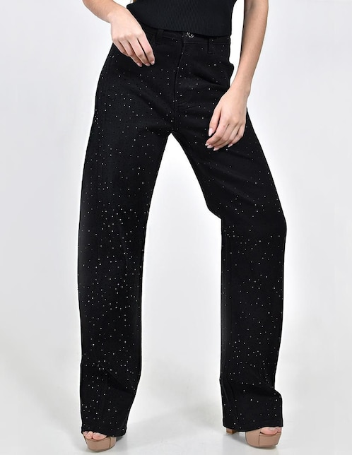 Jeans wide leg cintura alta para mujer 1