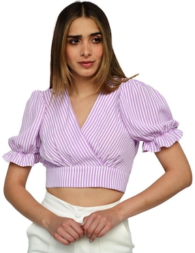 Blusa Roman Fashion manga corta para mujer