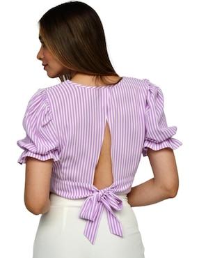 Blusa Roman Fashion manga corta para mujer
