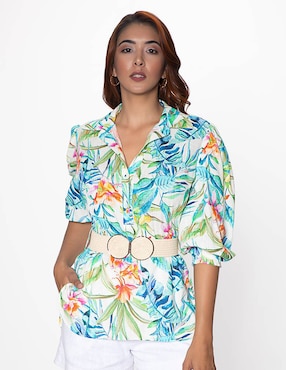 Blusa Studio F manga 3/4 para mujer