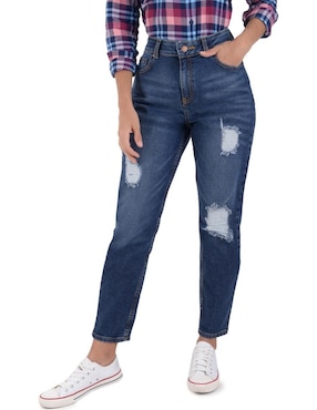 Jeans mom American Eagle lavado claro corte cintura alta para