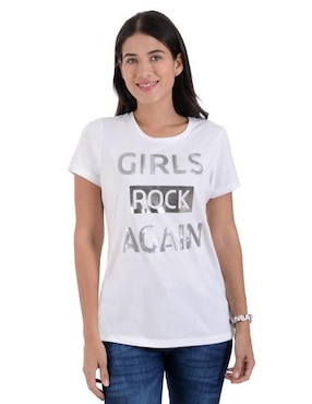 Playera Manga Corta Supply Cuello Redondo Para Mujer