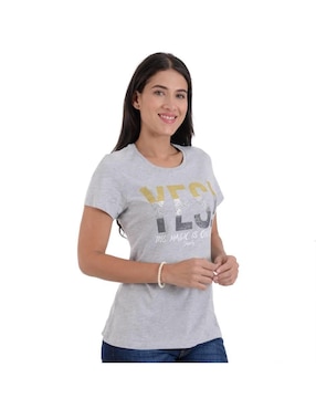 Playera manga corta Supply cuello redondo para mujer