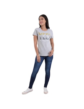 Playera manga corta Supply cuello redondo para mujer