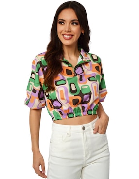 Blusa Roman Fashion manga corta para mujer