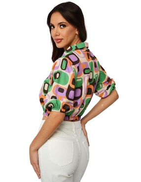 Blusa Roman Fashion manga corta para mujer