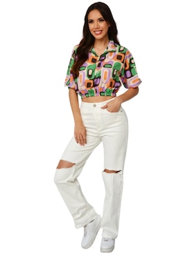 Blusa Roman Fashion manga corta para mujer
