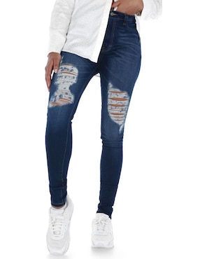 Jeans Skinny Savage Monkey Corte Cintura Alta Para Mujer