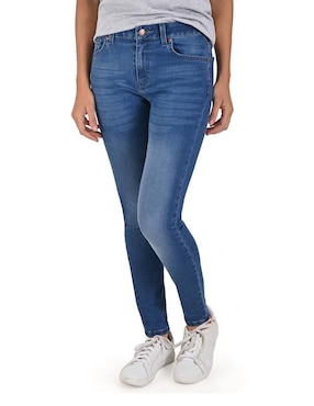 Jeans Skinny Supply 18-0415-A092 Lavado Medio Cortea La Cadera Para Mujer