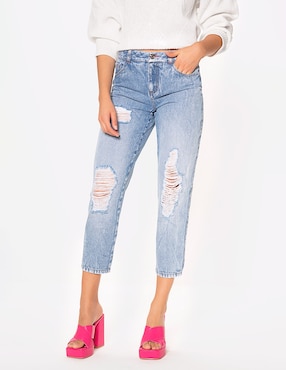 Jeans Boyfriend Studio F Corte A La Cintura Para Mujer