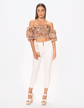 Jeans skinny Studio F corte cintura para mujer