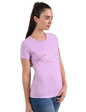 Playera Manga Corta Supply Cuello Redondo Para Mujer