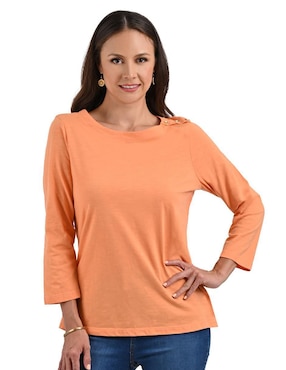 Blusa Gloria Vanderbilt Manga 3/4 Para Mujer