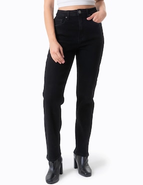 Jeans Relajado Roman Fashion J-BAL-6439-NEGRO-TR Corte Cintura Para Mujer